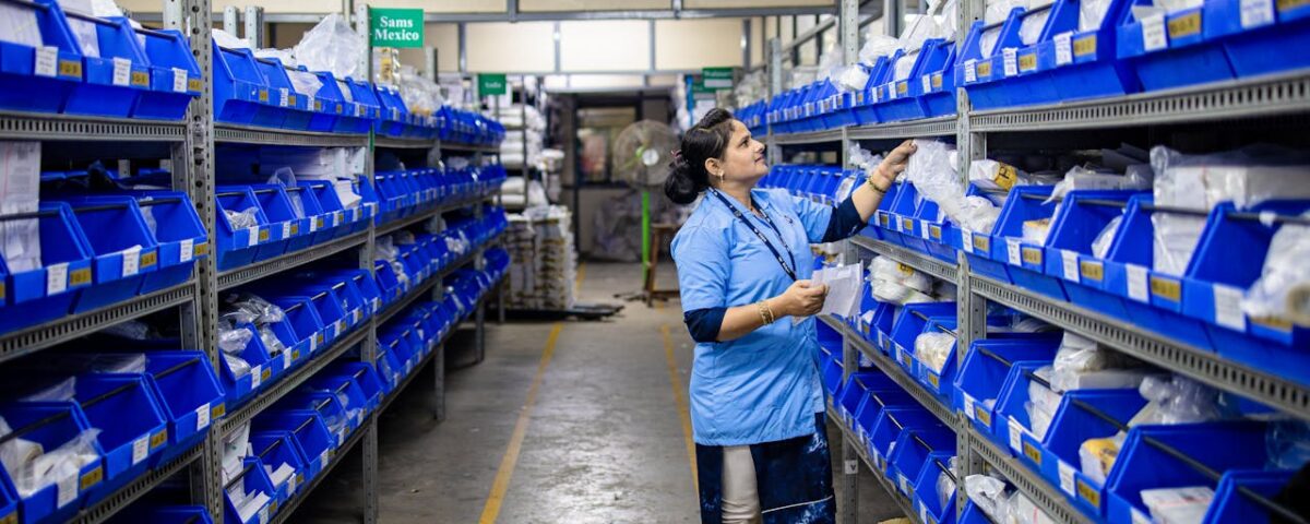 The supplier checking their inventory