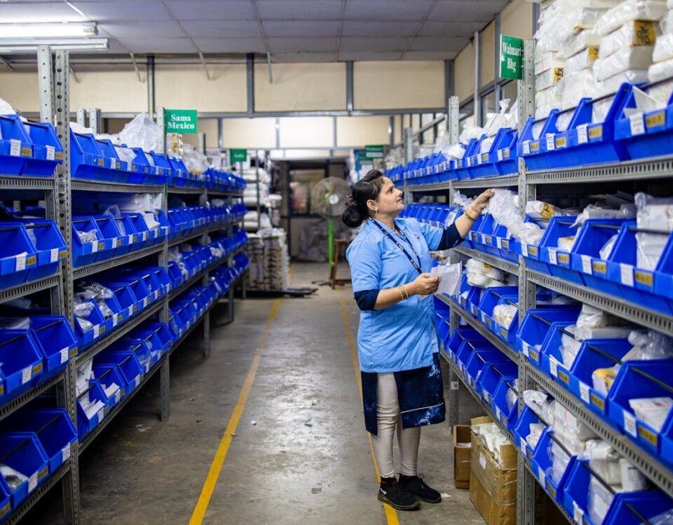 The supplier checking their inventory