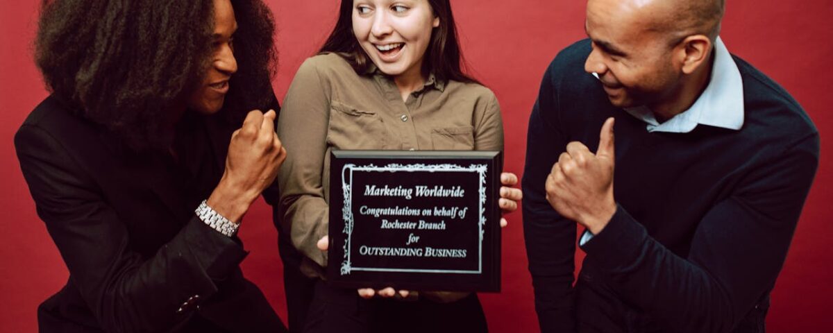 A girl received a best marketing award